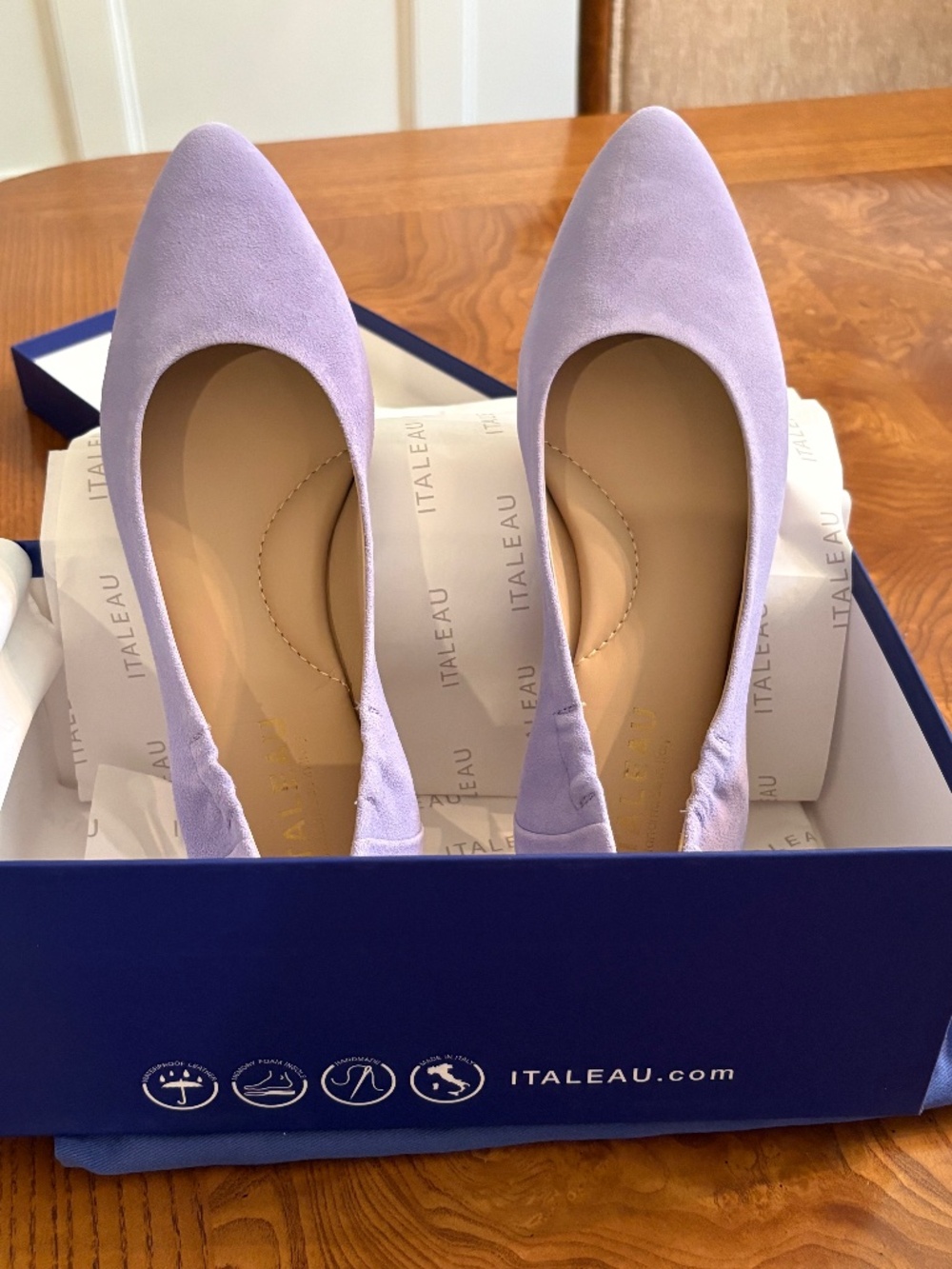 Italian Balet Flats in Lilac - 10.5 ( 41EU) NWB